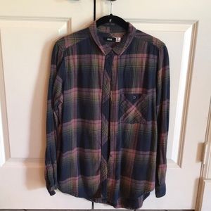 Plaid long sleeve button down, size medium